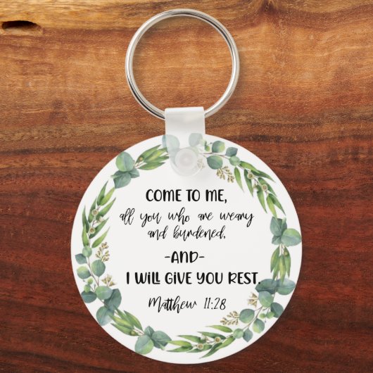 Bijbelversum Matthew Greenwery Round Sleutelhanger (Voorkant)