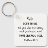 Bijbelversum Matthew Olive Square Sleutelhanger (Voorkant)