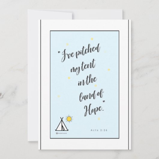 Bijbelversum over de hopblauwe achtergrond bedankkaart (Voorkant)