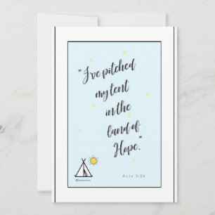 Bijbelversum over de hopblauwe achtergrond bedankkaart