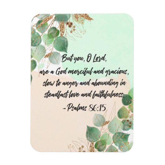 Bijbelversum — Psalm Greenery-scriptie Magnet Magneet (Verticaal)