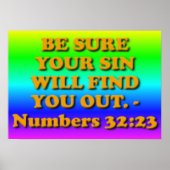 Bijbelversum uit de cijfers 32:23. poster (Voorkant)
