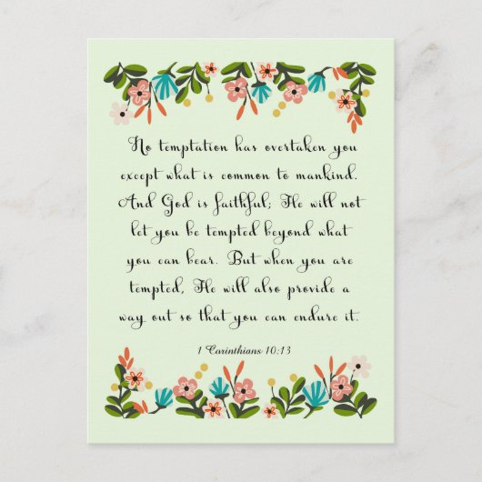 Bijbelverzen 1 Korintiërs 10:13 Briefkaart (Voorkant)
