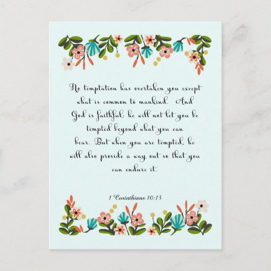 Bijbelverzen 1 Korintiërs 10:13 Briefkaart (Voorkant)