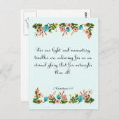 Bijbelverzen 2 Korintiërs 4:17 Briefkaart (Voorkant / Achterkant)