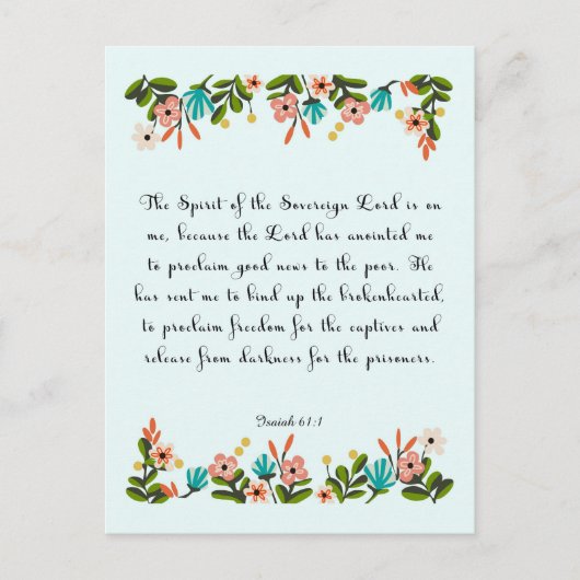 Bijbelverzen aanmoedigen - Jesaja 61:1 Briefkaart (Voorkant)