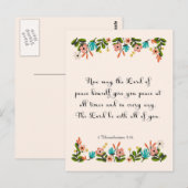 Bijbelverzen Art - 2 Thessaloniërs 3:16 Briefkaart (Voorkant / Achterkant)