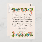 Bijbelverzen Kunst - Ezechiël 36:26-27 Briefkaart (Voorkant / Achterkant)