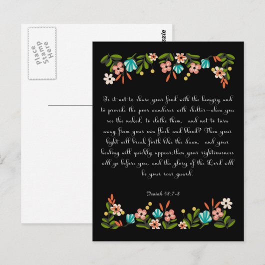 Bijbelverzen Kunst - Jesaja 58:7-8 Briefkaart (Voorkant / Achterkant)