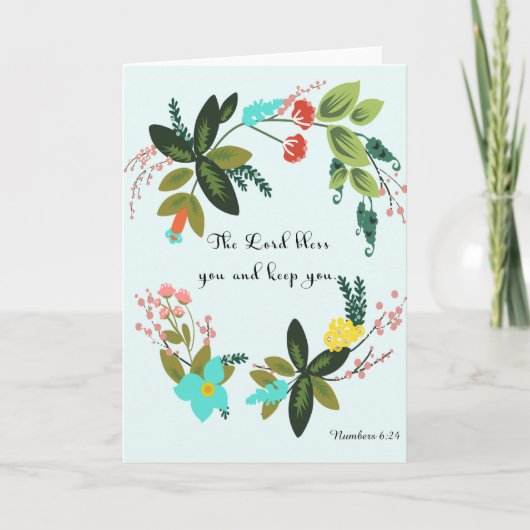 Bijbelverzen Kunst - Numeri 6:24 Feestdagen Kaart (Voorkant)