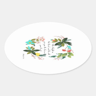Bijbelverzen Kunst - Psalm 37:4 Ovale Sticker