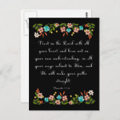 Bijbelverzen Kunst - Spreuken 3:5-6 Briefkaart (Voorkant / Achterkant)