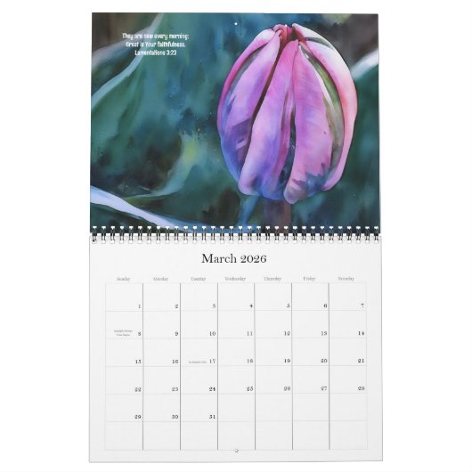 Bijbelverzen met Natuur Kunstkalender Kalender (Mar 2026)