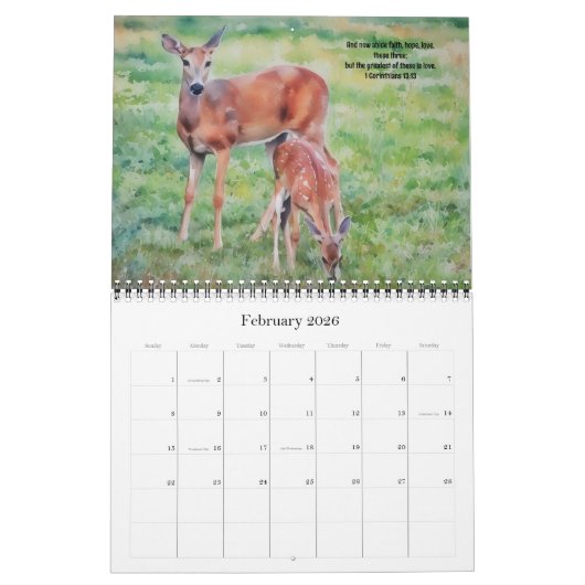 Bijbelverzen met Natuur Kunstkalender Kalender (Feb 2026)