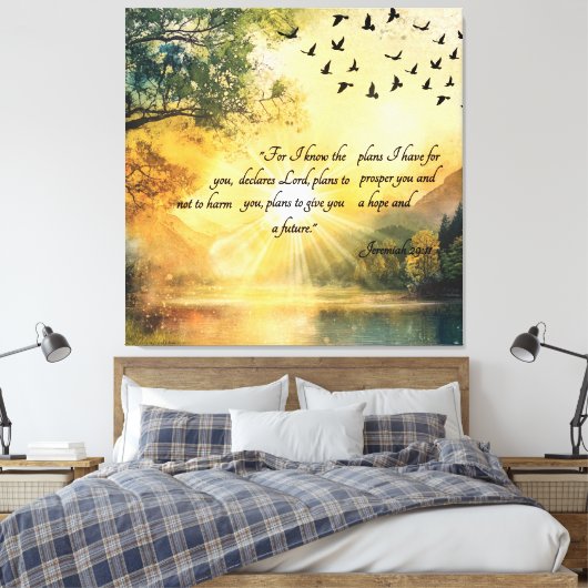 Bijbelverzen opheffen Serene Natuur Scènes Canvas Afdruk (Insitu (Slaapkamer))