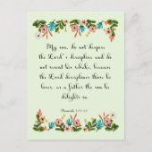 Bijbelverzen - Spreuken 3:11-12 Briefkaart (Voorkant)