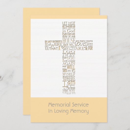 Bijbelverzen uit John 14 Memorial Service 11 Kaart (Voorkant / Achterkant)