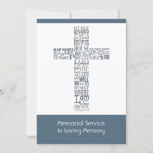 Bijbelverzen uit John 14 Memorial Service 7 Kaart