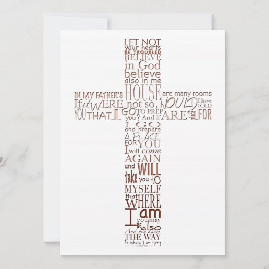 Bijbelverzen van John 14 Copper Memorial Service Kaart (Voorkant)