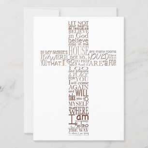 Bijbelverzen van John 14 Copper Memorial Service Kaart