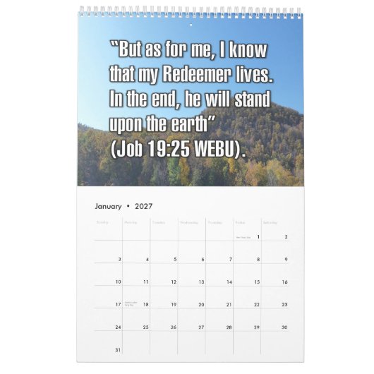 Bijbelverzen voor Pasen van 12 maanden Kalender (Jan 2027)