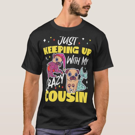 Bijblijven met gekke neef pugs t-shirt (Voorkant)