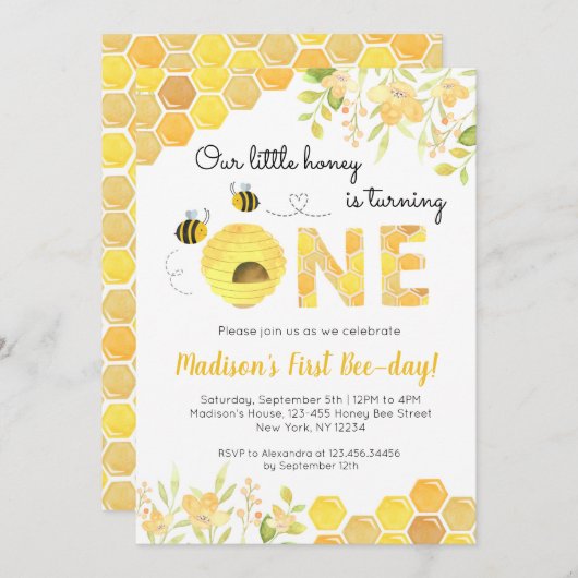 Bije 1e verjaardag van de uitnodiging van het Jong (Voorkant / Achterkant)