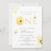 Bije 1e verjaardagsuitnodiging kaart (Voorkant)