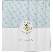 Bije Geweldige babyjongen | Gepersonaliseerd monog Douchegordijn (Voorkant)