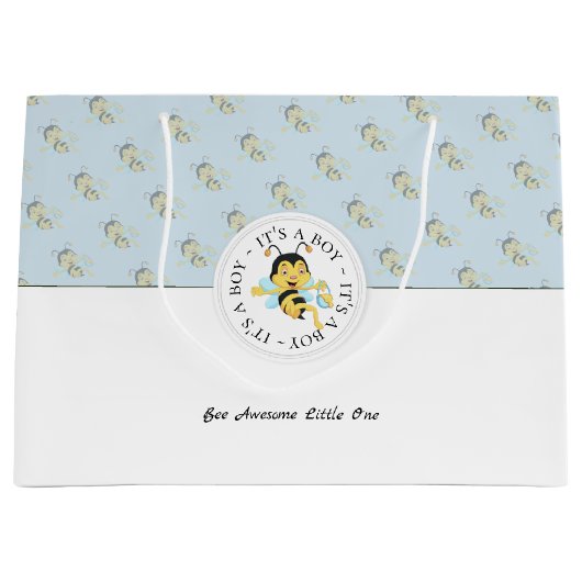 Bije Geweldige babyjongen | Gepersonaliseerd monog Groot Cadeauzakje (Voorkant)