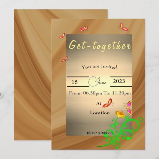 bijeenkomen Uitnodiging (Voorkant / Achterkant)