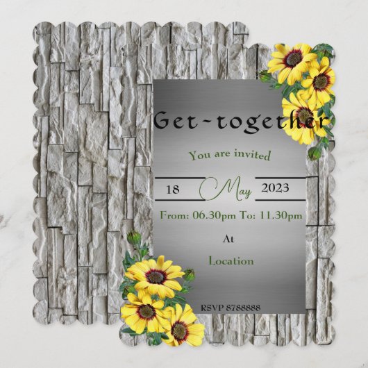 bijeenkomen Uitnodiging (Voorkant / Achterkant)