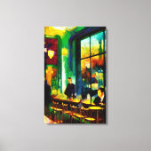 Bijeenkomst in de Cafe Canvas Afdruk (Voorkant)