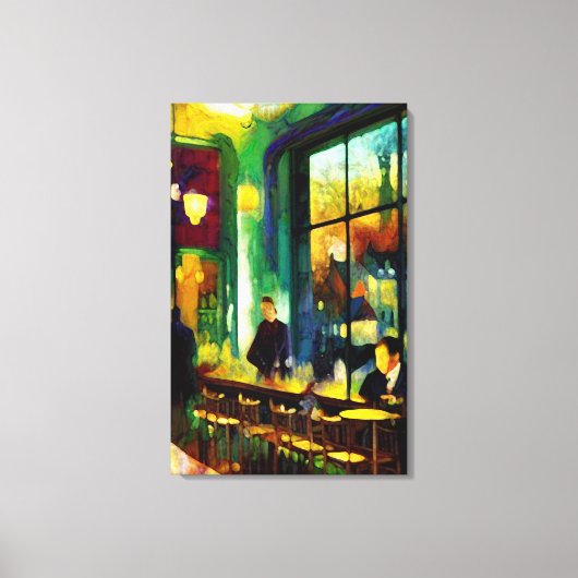 Bijeenkomst in de Cafe Canvas Afdruk (Voorkant)