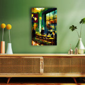 Bijeenkomst in de Cafe Canvas Afdruk