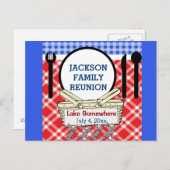 Bijeenkomst - Rode, Witte & Blauwe Picknick of BBQ Briefkaart (Voorkant / Achterkant)