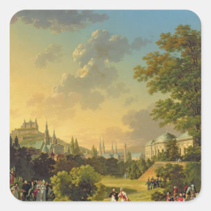 Bijeenkomst tussen Napoleon I en Ferdinand III Vierkante Sticker