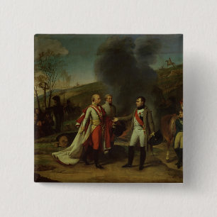 Bijeenkomst tussen Napoleon I en Francis I Vierkante Button 5,1 Cm