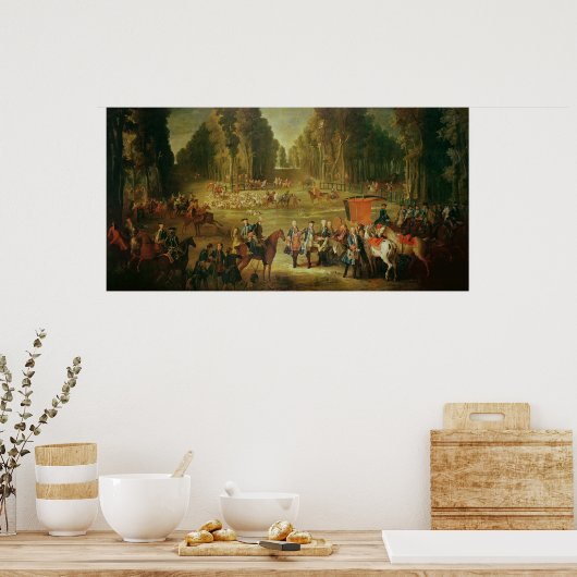 Bijeenkomst van de Puits-du-Roi Hunt bij Compiegne Poster (Keuken)