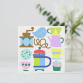 BIJEENKOMST VOOR Kaart VAN KOFFIE-platte noot (Staand voorkant)