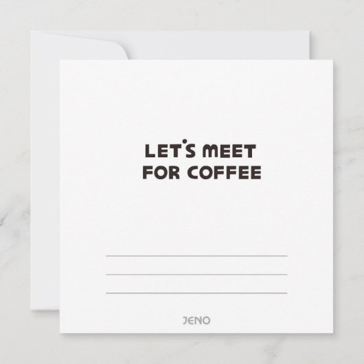 BIJEENKOMST VOOR Kaart VAN KOFFIE-platte noot (Achterkant)