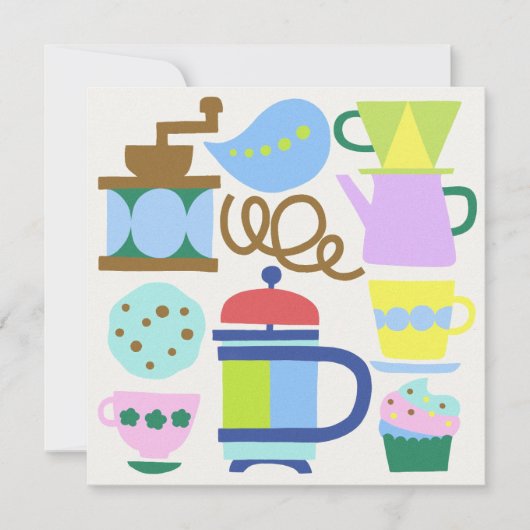 BIJEENKOMST VOOR Kaart VAN KOFFIE-platte noot (Voorkant)