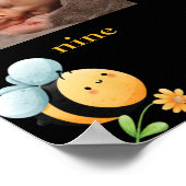 Bijen 1e verjaardag 12 maanden Fotocollage Poster (Hoek)