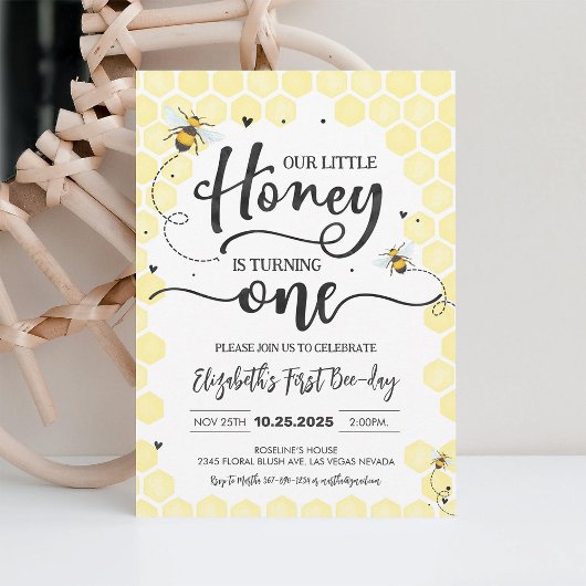 Bijen 1e verjaardag Bumble Bee Honey Bee Verjaarda Kaart