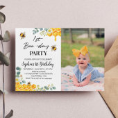 Bijen 1e verjaardag nodiging honing Comb Bedankkaart