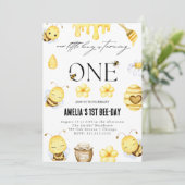 Bijen 1e verjaardag uitnodiging (Staand voorkant)
