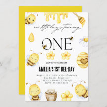 Bijen 1e verjaardag uitnodiging
