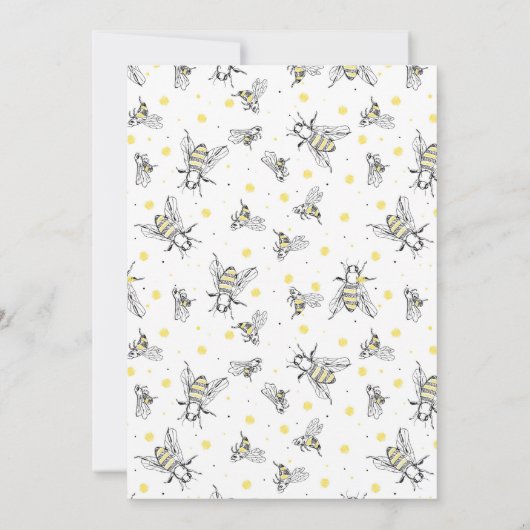 Bijen 1e verjaardag uitnodiging voor honingbijen (Achterkant)