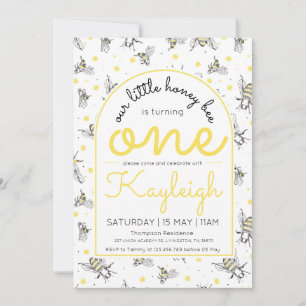 Bijen 1e verjaardag uitnodiging voor honingbijen