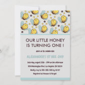 Bijen 1e verjaardag uitnodigingen citeren onze kle (Voorkant)